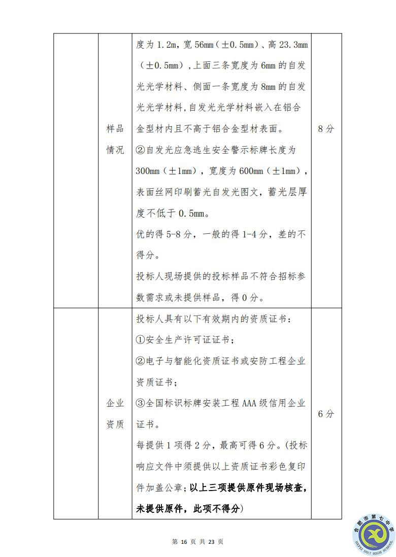 合肥七中運(yùn)動場臺階自發(fā)光應(yīng)急逃生安全標(biāo)志建設(shè)項目招標(biāo)公告(圖16)